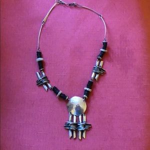 Sterling had made medallion necklace with beads